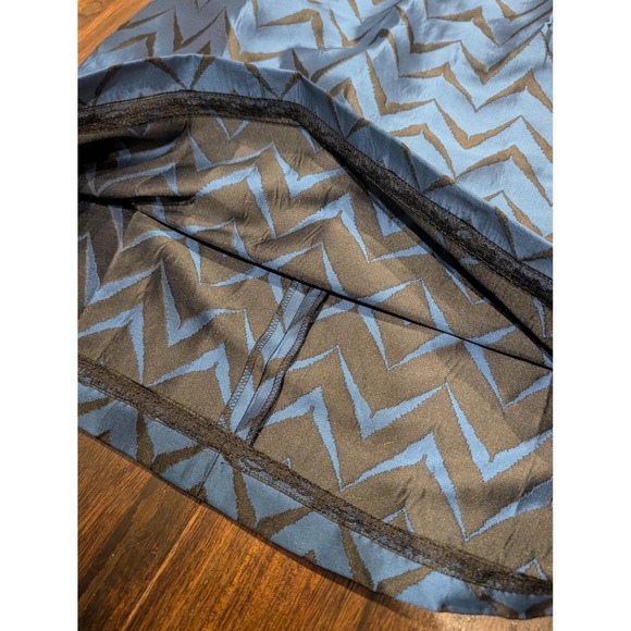 Vintage Anne Klein Dress Womens 10 Blue Black Chevron Belted Cocktail 00s Retro - Picture 9 of 12